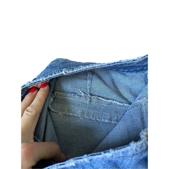 Free People Front Seam Flare Jeans size 29 Raw Hem Blue - Picture 9 of 10